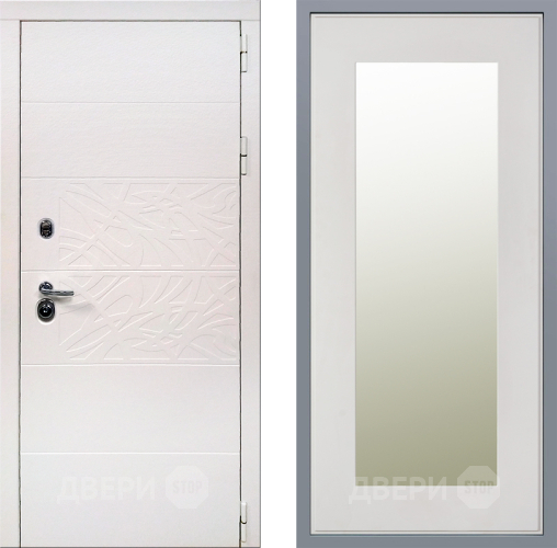 Дверь Заводские двери Дэко Вайт Зеркало Модерн Белый софт в Фрязино