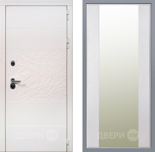 Дверь Заводские двери Дэко Вайт Зеркало Макси Белый шелк в Фрязино