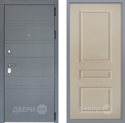 Дверь Заводские двери Лира Софт графит Стокгольм Шампань в Фрязино