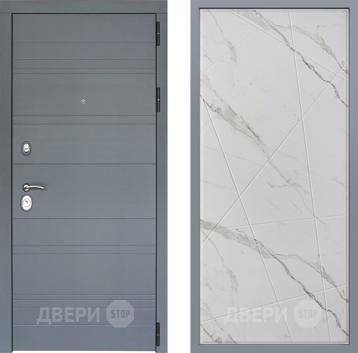 Дверь Заводские двери Лира Софт графит Флитта Мрамор белый в Фрязино