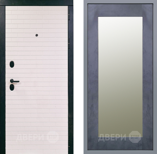 Дверь Заводские двери Сохо Зеркало Модерн Бетон темный в Фрязино