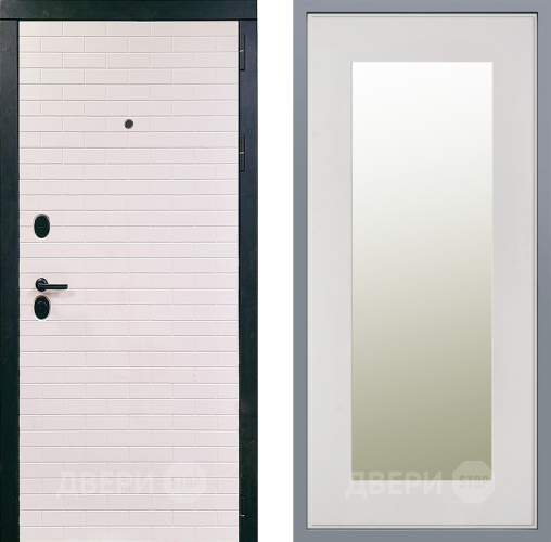 Дверь Заводские двери Сохо Зеркало Модерн Белый софт в Фрязино