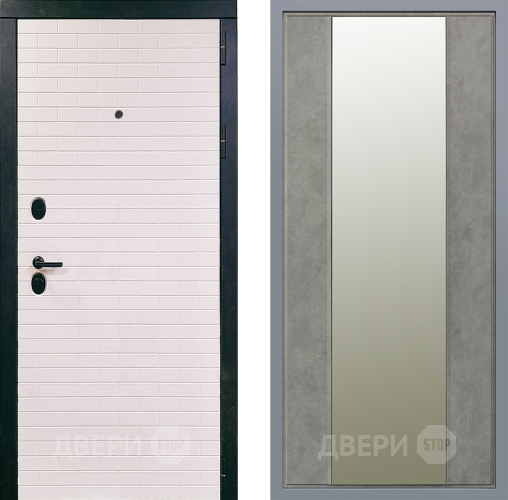 Дверь Заводские двери Сохо Зеркало Макси Бетон темный в Фрязино