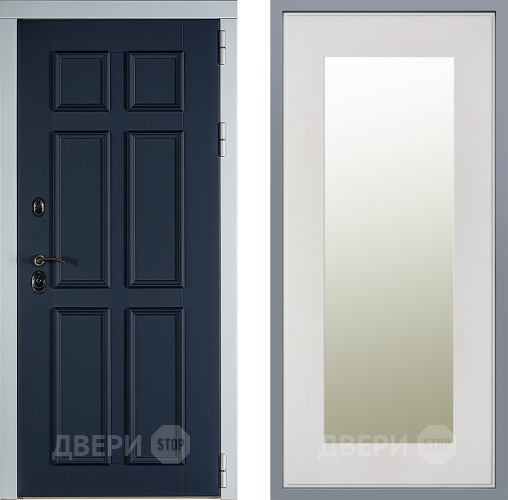 Дверь Заводские двери Стокгольм Зеркало Модерн Белый софт в Фрязино