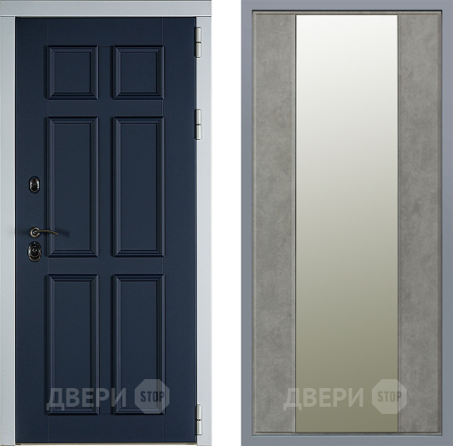 Дверь Заводские двери Стокгольм Зеркало Макси Бетон темный в Фрязино