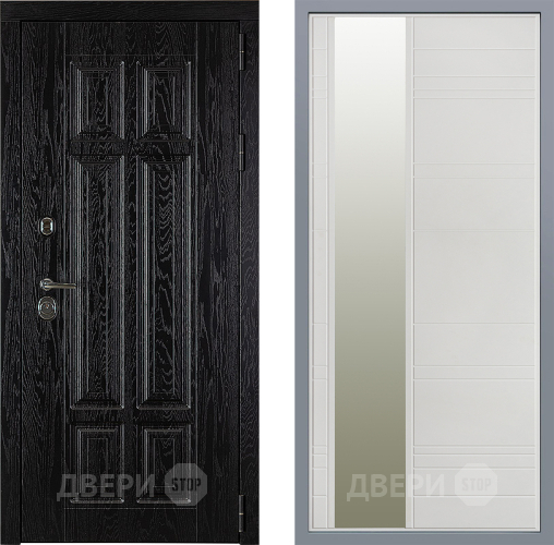 Дверь Заводские двери Мюнхен Зеркало Лира Белый софт в Фрязино