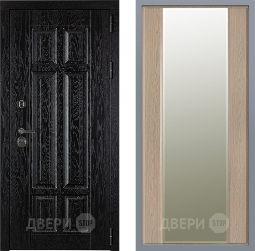 Дверь Заводские двери Мюнхен Зеркало Макси Беленый дуб в Фрязино