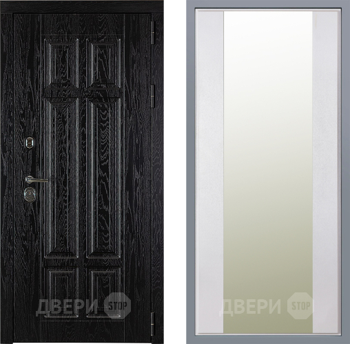 Дверь Заводские двери Мюнхен Зеркало Макси Белый шелк в Фрязино