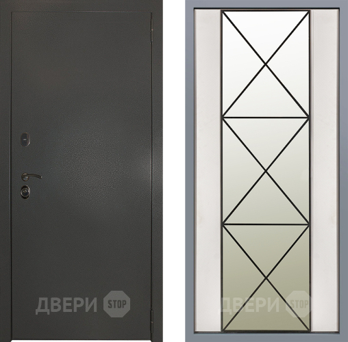 Дверь Заводские двери Эталон 3к антик серебро Зеркало Перфекто Структурное дерево в Фрязино