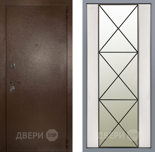 Дверь Заводские двери Эталон 3к антик медь Зеркало Перфекто Структурное дерево в Фрязино