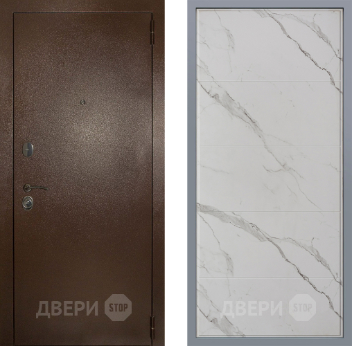 Дверь Заводские двери Эталон 3к антик медь Тривия Мрамор белый в Фрязино