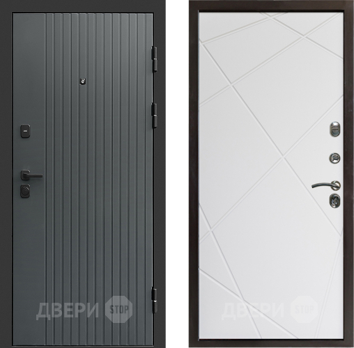 Входная металлическая Дверь Престиж Tvist Grey Лучи Бетон белый в Фрязино