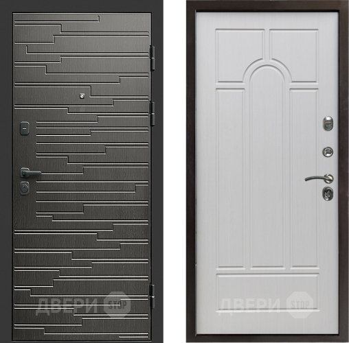 Входная металлическая Дверь Престиж Rivera Арка Лиственница белая в Фрязино