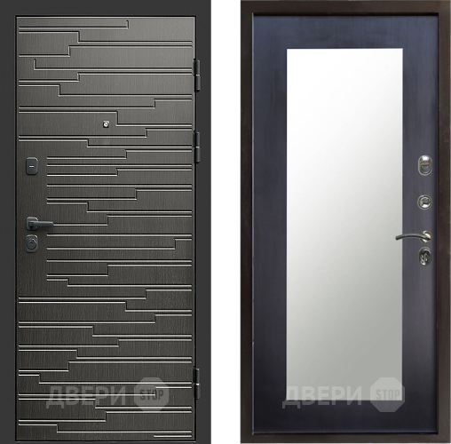 Входная металлическая Дверь Престиж Rivera Зеркло Пастораль Венге в Фрязино