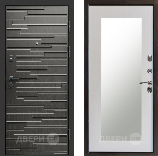 Входная металлическая Дверь Престиж Rivera Зеркло Пастораль Лиственница белая в Фрязино