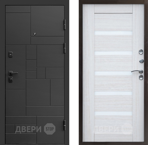 Входная металлическая Дверь Престиж Kvadro Царга Лиственница белая в Фрязино