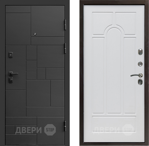 Входная металлическая Дверь Престиж Kvadro Арка Белое дерево в Фрязино