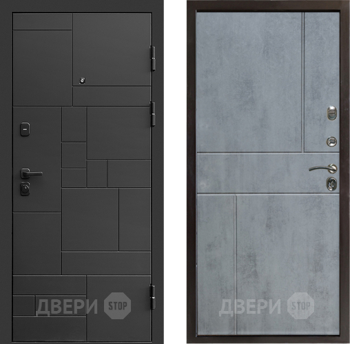 Входная металлическая Дверь Престиж Kvadro Горизонт Бетон темный в Фрязино