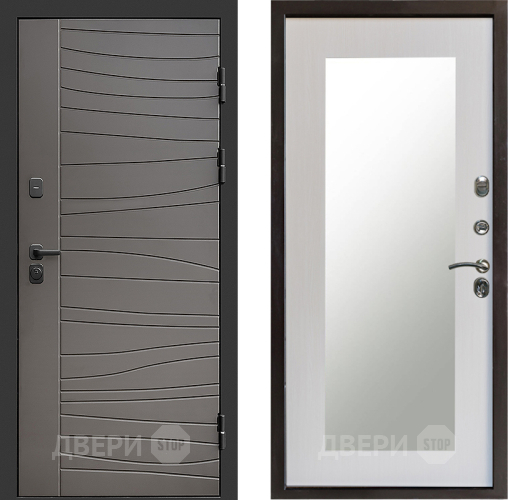 Входная металлическая Дверь Престиж Siciliya Зеркло Пастораль Лиственница белая в Фрязино