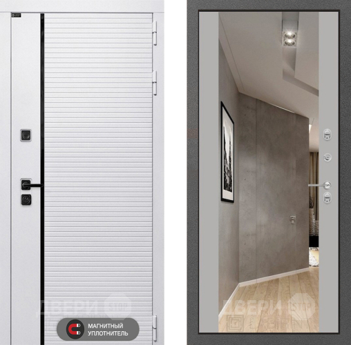 Входная металлическая Дверь Лабиринт (LABIRINT) Royal Зеркало Максимум Грей софт в Фрязино