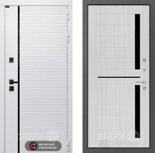 Входная металлическая Дверь Лабиринт (LABIRINT) Royal 02 Сандал белый в Фрязино
