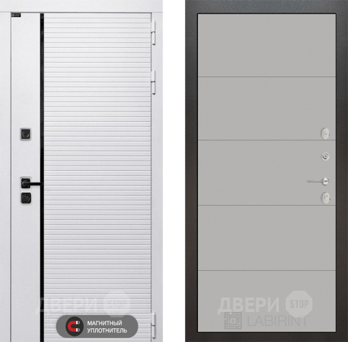 Входная металлическая Дверь Лабиринт (LABIRINT) Royal 13 Грей софт в Фрязино