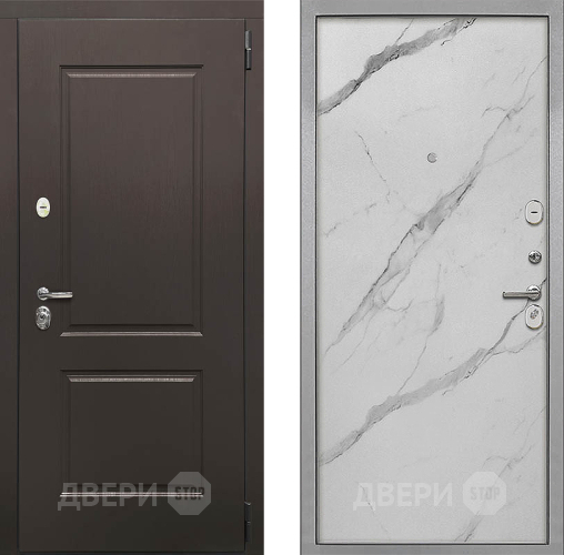 Входная металлическая Дверь Интекрон (INTECRON) Кампо Гладкая Мрамор натуральный арктик в Фрязино