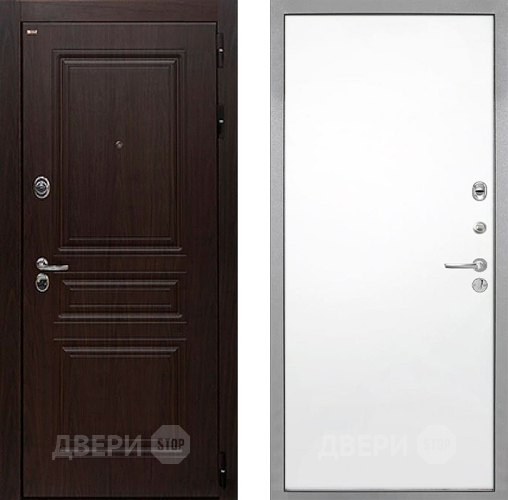 Входная металлическая Дверь Интекрон (INTECRON) Брайтон Тиковое Дерево Гладкая Силк Сноу в Фрязино