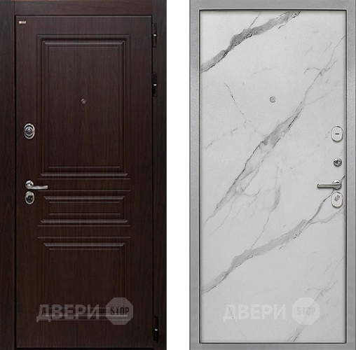 Входная металлическая Дверь Интекрон (INTECRON) Брайтон Тиковое Дерево Гладкая Мрамор натуральный арктик в Фрязино