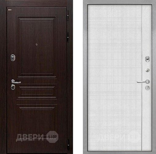 Входная металлическая Дверь Интекрон (INTECRON) Брайтон Тиковое Дерево В-07 с молдингом Лофт белый в Фрязино