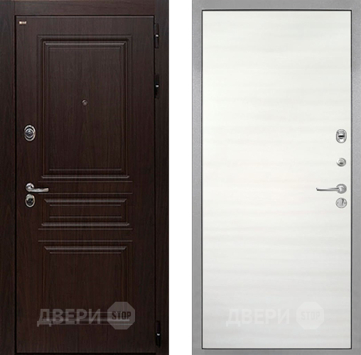 Входная металлическая Дверь Интекрон (INTECRON) Брайтон Тиковое Дерево Гладкая Дуб сильвер поперечный в Фрязино