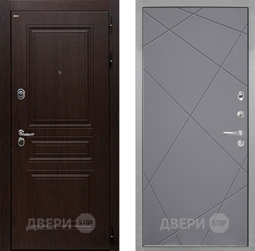 Входная металлическая Дверь Интекрон (INTECRON) Брайтон Тиковое Дерево Лучи-М Графит софт в Фрязино