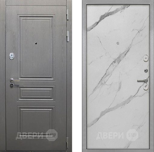 Входная металлическая Дверь Интекрон (INTECRON) Брайтон Графит Гладкая Мрамор натуральный арктик в Фрязино