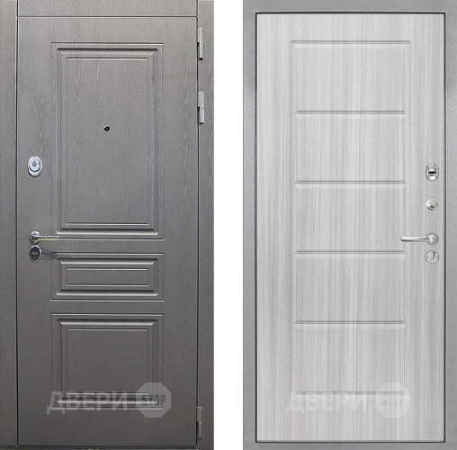 Входная металлическая Дверь Интекрон (INTECRON) Брайтон Графит ФЛ-39 Сандал белый в Фрязино