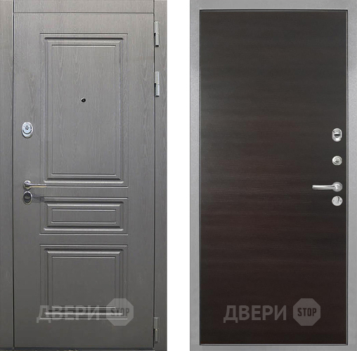 Входная металлическая Дверь Интекрон (INTECRON) Брайтон Графит Гладкая Эковенге поперечный в Фрязино