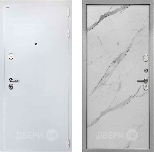 Входная металлическая Дверь Интекрон (INTECRON) Колизей White Гладкая Мрамор натуральный арктик в Фрязино
