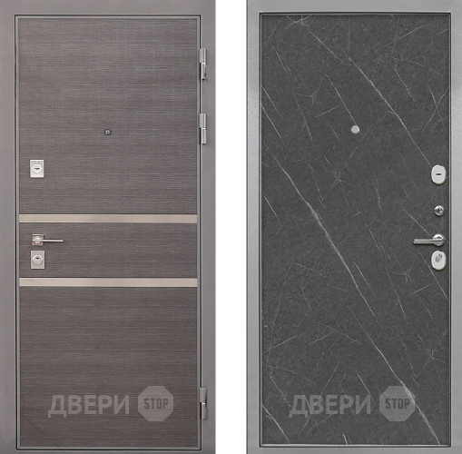 Входная металлическая Дверь Интекрон (INTECRON) Неаполь Гладкая Гранит лава оникс в Фрязино