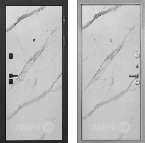 Входная металлическая Дверь Интекрон (INTECRON) Профит Black Мрамор Арктик Гладкая Мрамор натуральный арктик в Фрязино