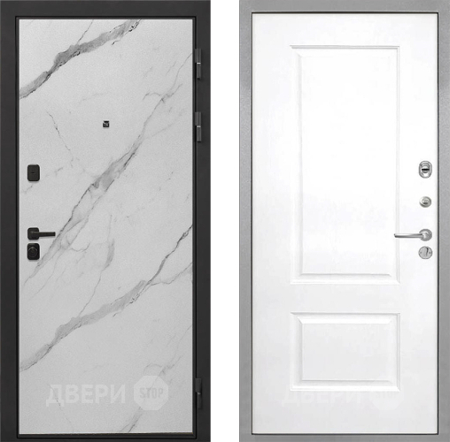 Входная металлическая Дверь Интекрон (INTECRON) Профит Black Мрамор Арктик Альба Роял Вуд белый в Фрязино