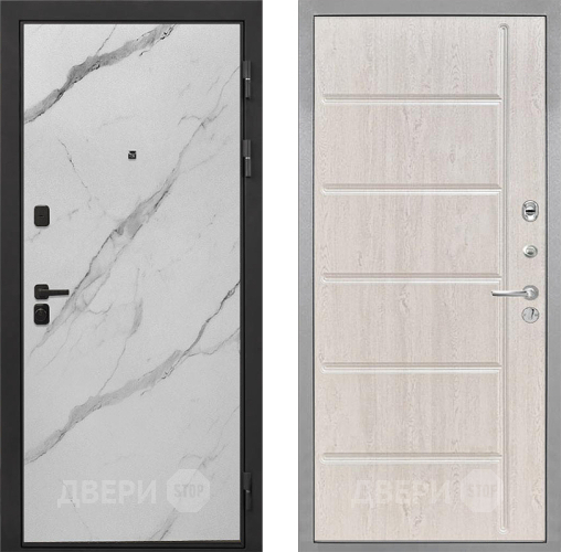Входная металлическая Дверь Интекрон (INTECRON) Профит Black Мрамор Арктик ФЛ-102 Сосна белая в Фрязино