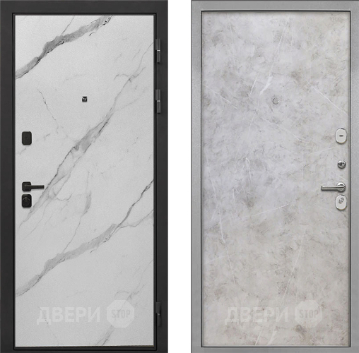 Входная металлическая Дверь Интекрон (INTECRON) Профит Black Мрамор Арктик Гладкая Мрамор светлый в Фрязино