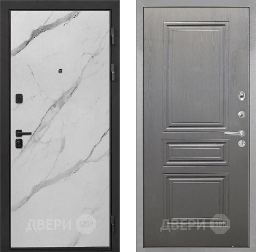 Входная металлическая Дверь Интекрон (INTECRON) Профит Black Мрамор Арктик ФЛ-243 Графит вуд дуб в Фрязино