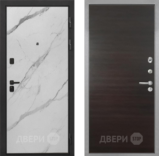 Дверь Интекрон (INTECRON) Профит Black Мрамор Арктик Гладкая Эковенге поперечный в Фрязино