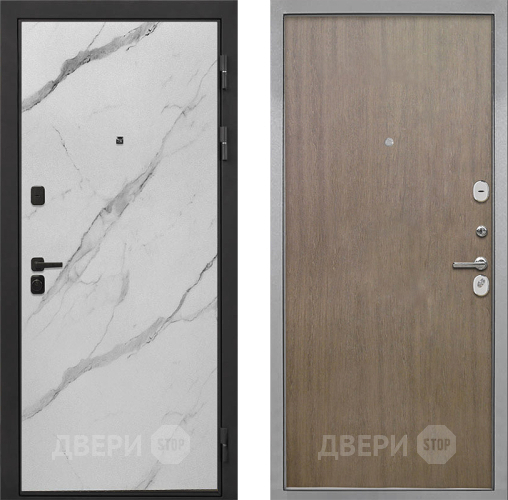 Входная металлическая Дверь Интекрон (INTECRON) Профит Black Мрамор Арктик Гладкая шпон Венге коричневый в Фрязино