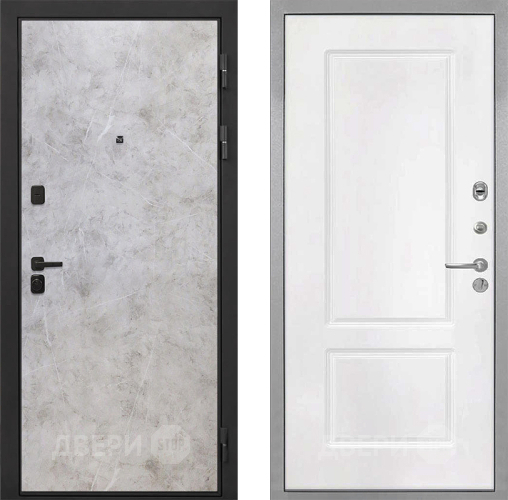 Входная металлическая Дверь Интекрон (INTECRON) Профит Black Мрамор Светлый КВ-2 Белый матовый в Фрязино