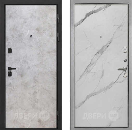 Входная металлическая Дверь Интекрон (INTECRON) Профит Black Мрамор Светлый Гладкая Мрамор натуральный арктик в Фрязино