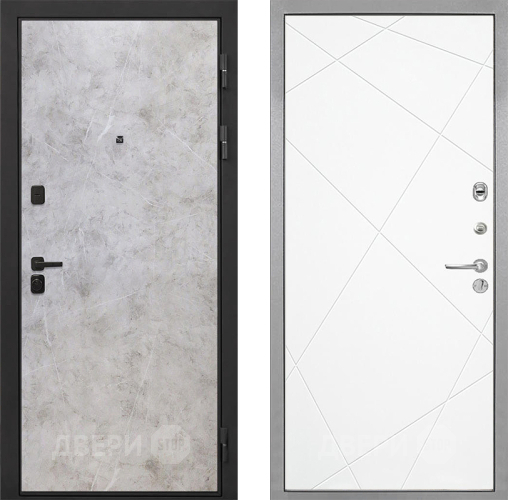 Входная металлическая Дверь Интекрон (INTECRON) Профит Black Мрамор Светлый Лучи-М Софт милк в Фрязино