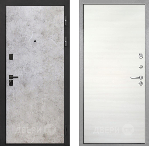 Входная металлическая Дверь Интекрон (INTECRON) Профит Black Мрамор Светлый Гладкая Дуб сильвер поперечный в Фрязино