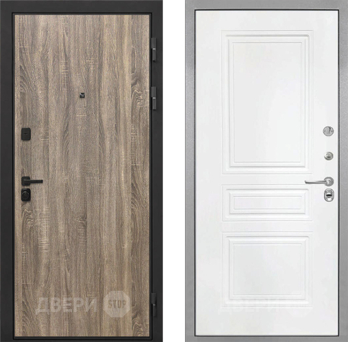 Входная металлическая Дверь Интекрон (INTECRON) Профит Black Дуб Турин ФЛ-243 Белый матовый в Фрязино