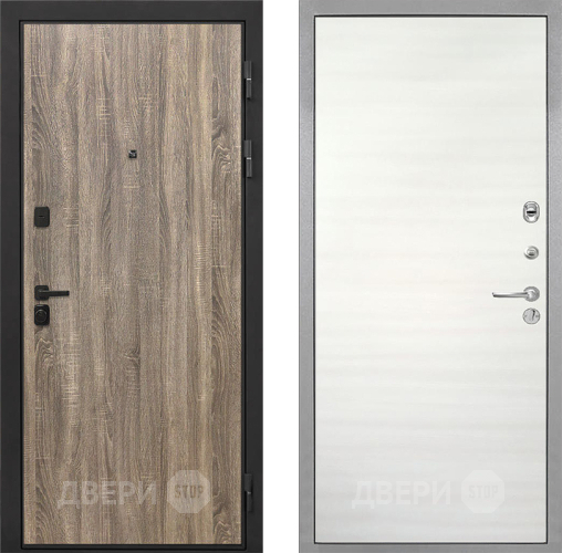 Входная металлическая Дверь Интекрон (INTECRON) Профит Black Дуб Турин Гладкая Дуб сильвер поперечный в Фрязино